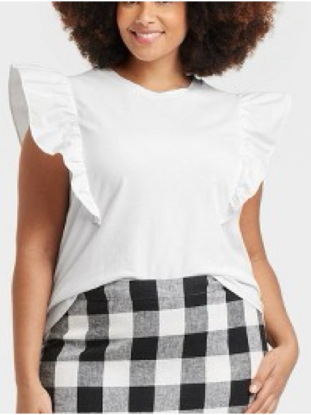 A New Day Women's Short Flutter Sleeve T-Shirt Size L